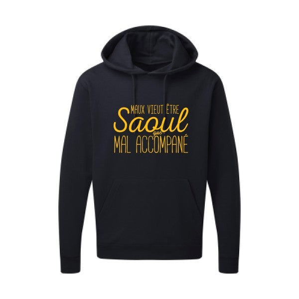 Maux vieut être Saoul jaune Or |Sweat capuche imprimé homme