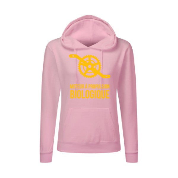 Cyclisme & écologie jaune Or |Sweat original à capuche Femme