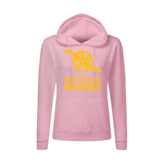 Cyclisme & écologie jaune Or |Sweat original à capuche Femme