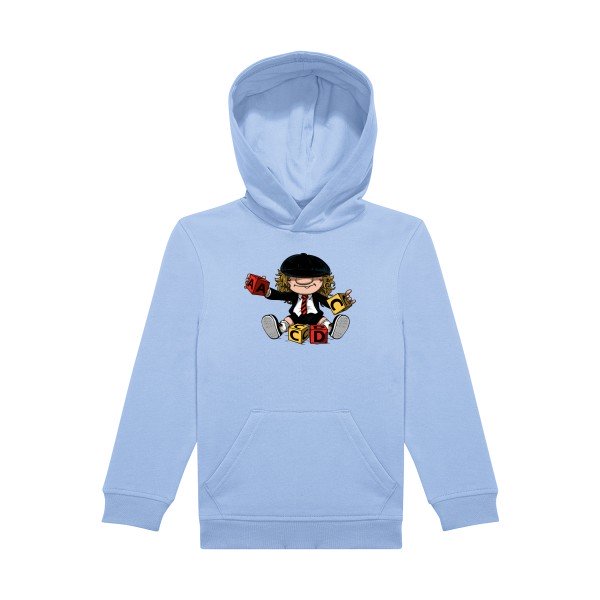 sweat capuche enfant Bleu Ciel ACDC