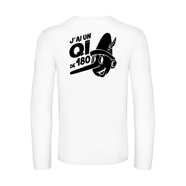 quotient intellectuel - t shirt- manches- longues- original- humour- White impression Dos