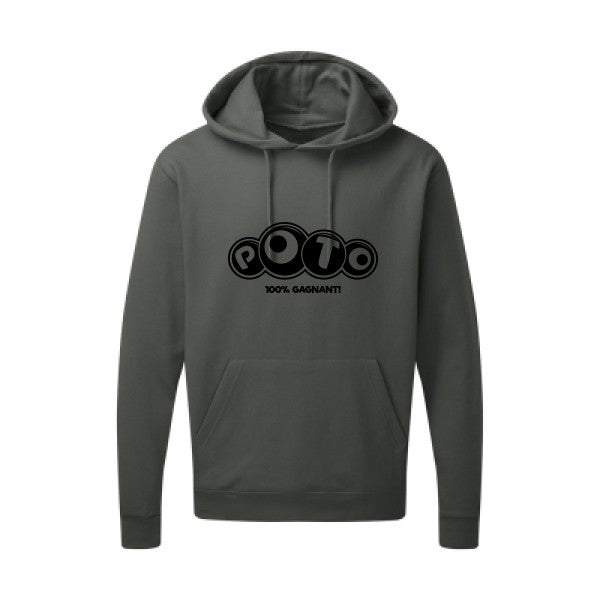 Poto Noir |Sweat capuche imprimé homme