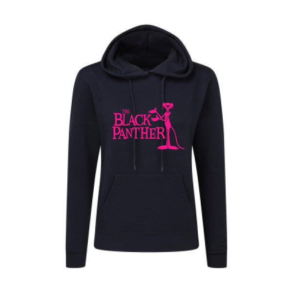 The black panther Rose Fluo |Sweat original à capuche Femme