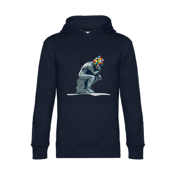 Reflexion-en-cours.- Sweat à capuche original Navy Blue - RueDuTeeshirt