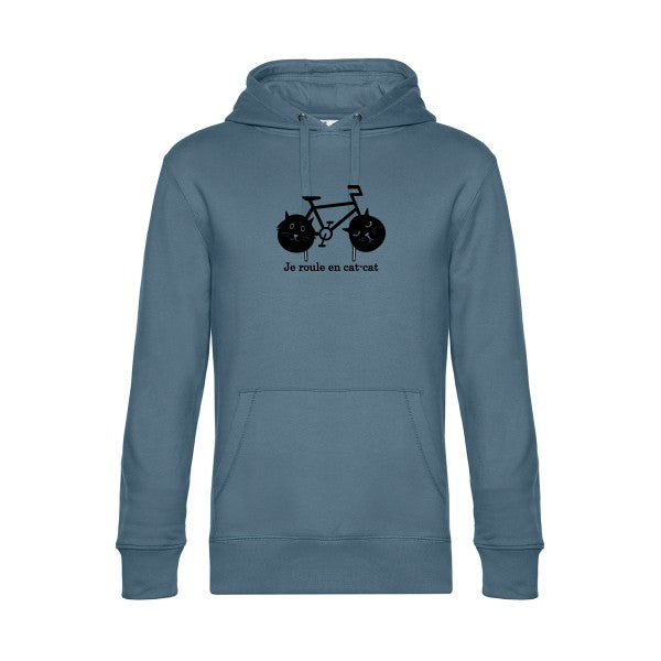 cat-cat-bike sweat shirt original nordic blue flex Noir impression Face