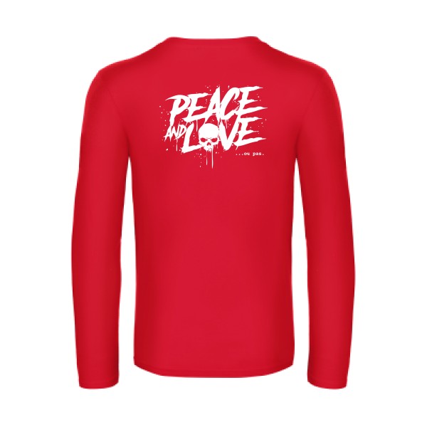 peace or no peace - t shirt- manches- longues- original- humour- Red impression Dos