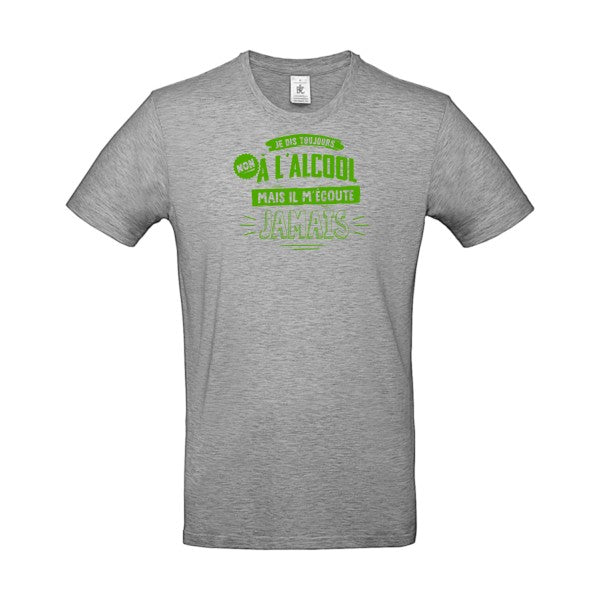 Non à l'alcool  Flex Vert pomme |E190 T-shirt|Sport Grey||5XL