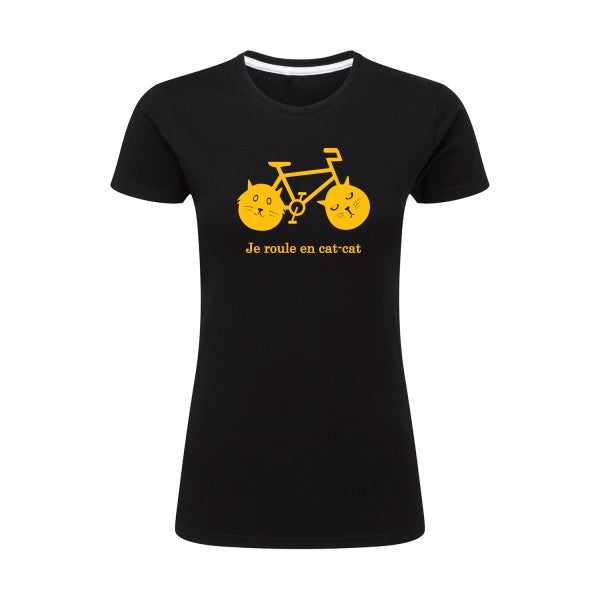 cat-cat bike | jaune Or |T shirt original femme|SG