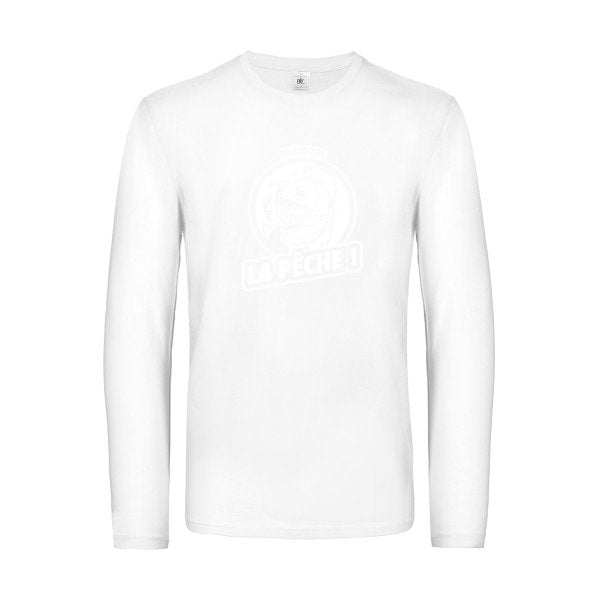toujours la peche  - t shirt- manches- longues- original- humour- White impression Face