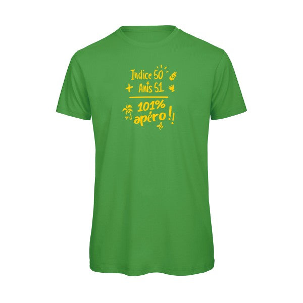 T-shirt humour original 101 Pourcent Apero T Shirt couleur Real Green
