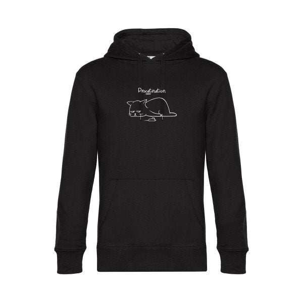 Procatination sweat shirt original Black flex Blanc impression Face