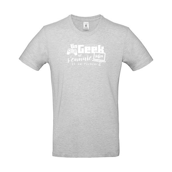 Un geek ne s'ennuie pas Blanc B&C - E190 T-shirt