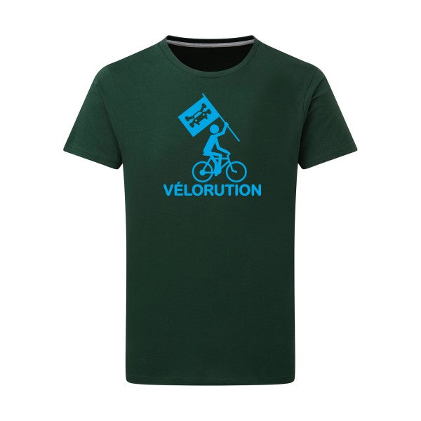 Vélorution - Flex bleu clair Tshirt original Bottle Green  2XL