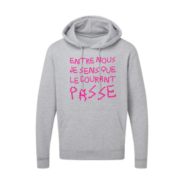 Entre nous, je sens que le courant passe ! |Sweat  capuche humoristique Rose fluo 