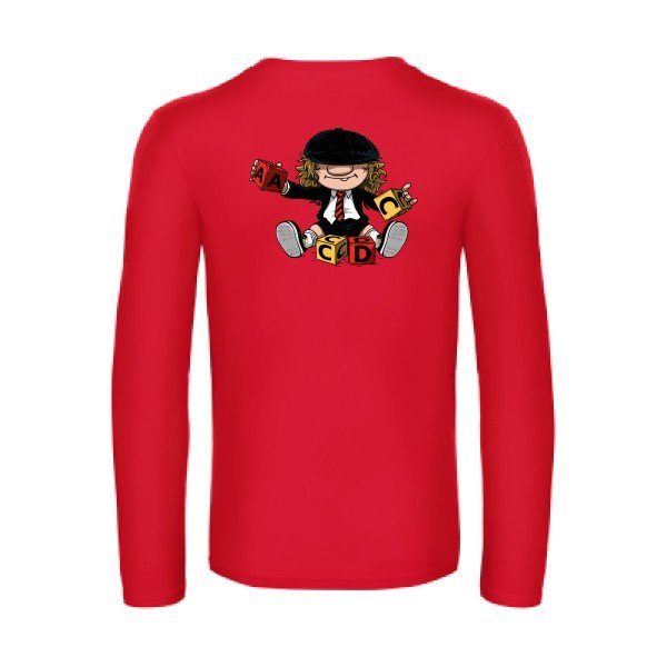 acdc-t-shirt-manches-longues-original-humour -Red