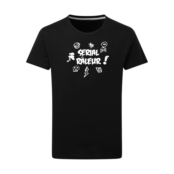 Serial râleur Blanc -Flex Blanc sur T-shirt SG  Dark Black  4XL