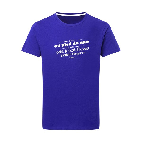 Proverbe à la con Blanc -Flex Blanc sur T-shirt SG  Royal Blue  5XL