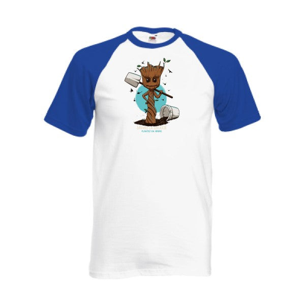 T-shirt fruit of the loom baseball  couleur White/Royal