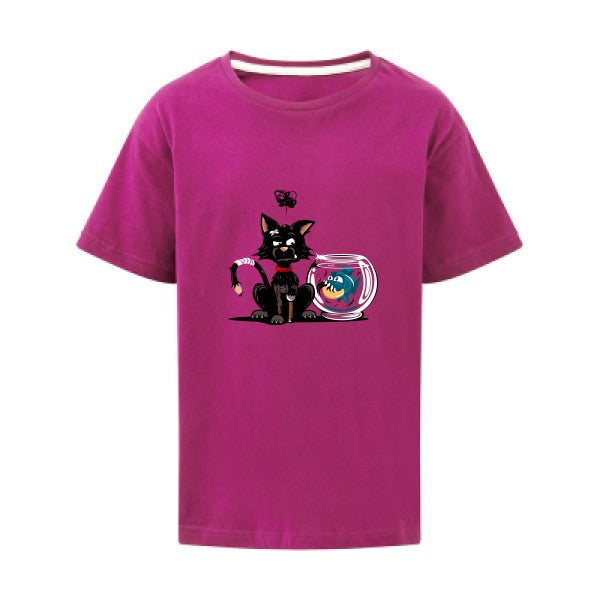 Le piranha et le chat SG - Kids T-shirt enfant Dark Pink Taille 152 (11-12/2XL)