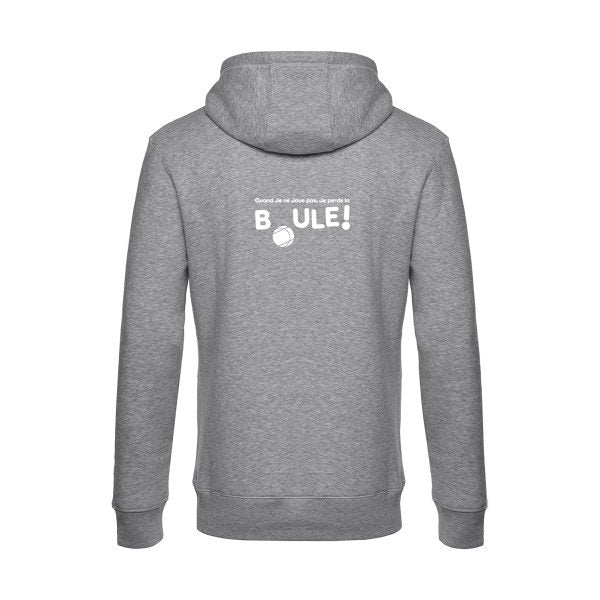 Perdre-la-boule sweat shirt original Heather Grey flex Blanc impression Dos