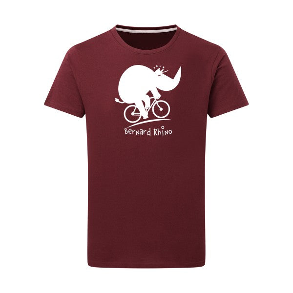 Bernard Rhino Blanc -Flex Blanc sur T-shirt SG  Burgundy  2XL