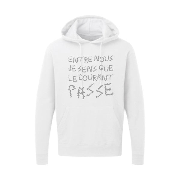 Entre nous, je sens que le courant passe ! |Sweat  capuche humoristique Gris 