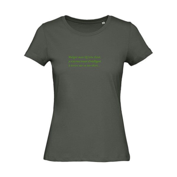 T shirt humour bio femme   femme bio|QI Vert pomme 