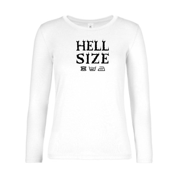 t-shirt lsl femme HELL-SIZE- White flex Noir