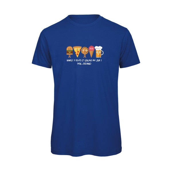 T-shirt humour original 5 Fruits Et Legumes T Shirt couleur Royal Blue