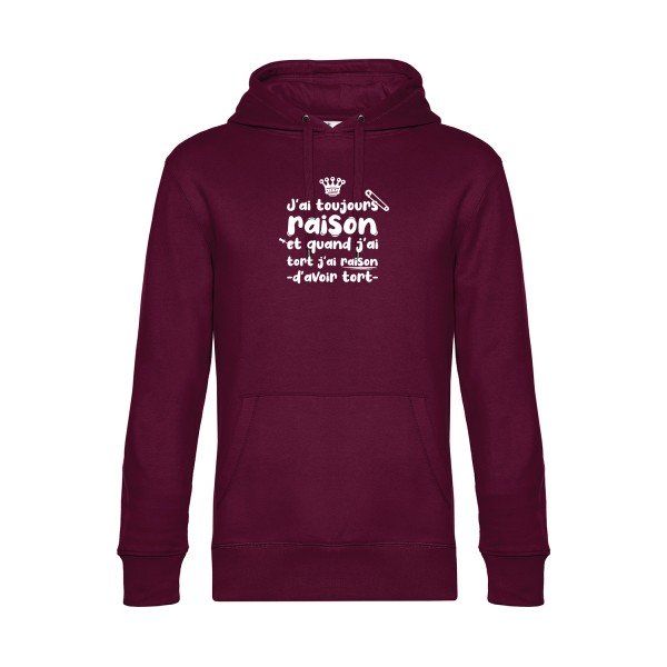 J-ai-toujours-raison sweat shirt original Burgundy flex Blanc impression Face