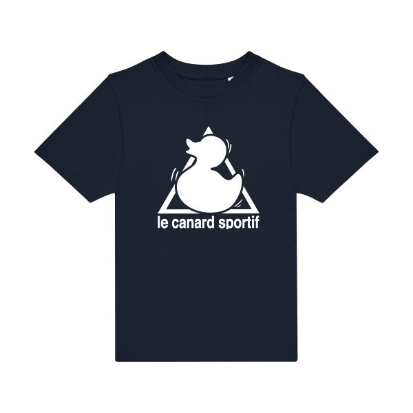 T-shirt original enfant Canard-Sportif couleur Navy- flex Blanc