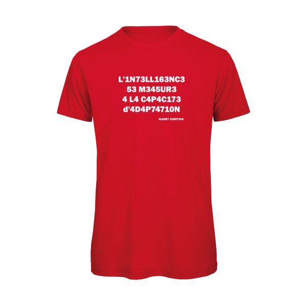 L'intelligence -Ai- t-shirt Geek- Red Bio flex Blanc