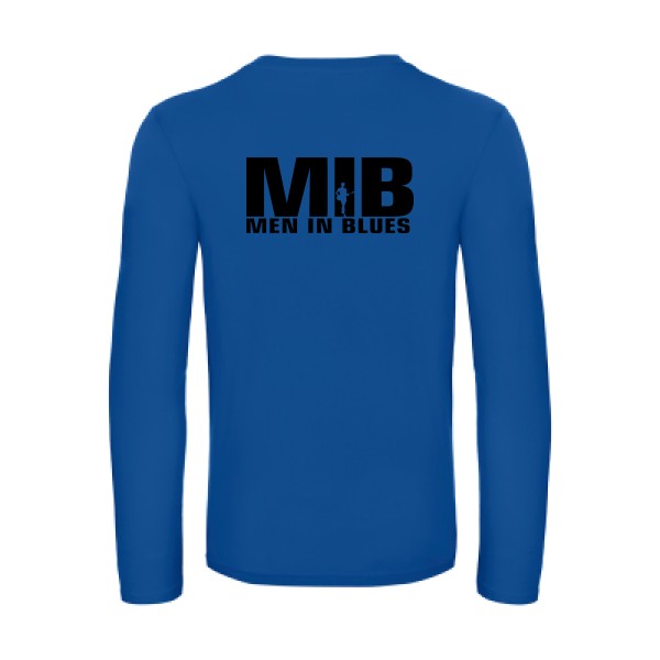 men in blues - t shirt- manches- longues- original- humour- Royal Blue impression Dos