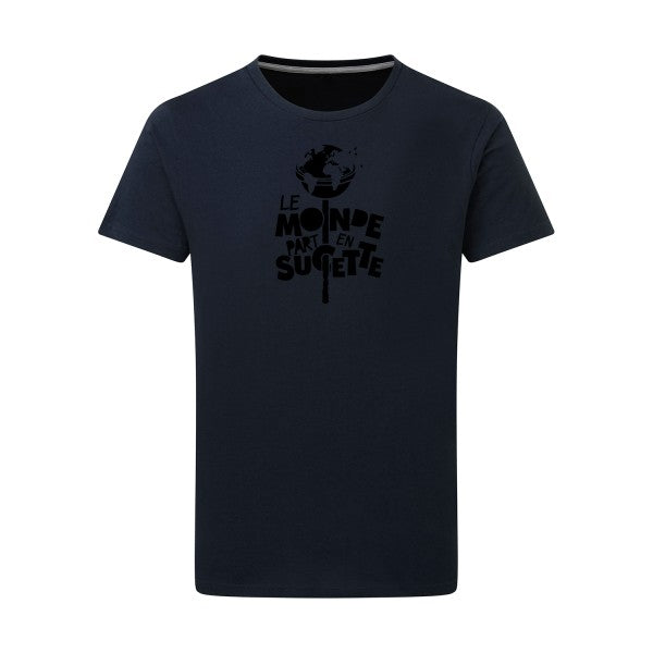 Le Monde part en Sucette - Flex noir Tshirt original Navy  5XL