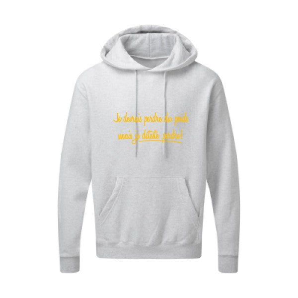 Né pour gagner jaune Or |Sweat capuche imprimé homme