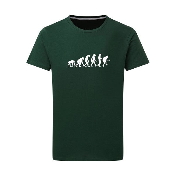 Rock Evolution Blanc -Flex Blanc sur T-shirt SG  Bottle Green  2XL