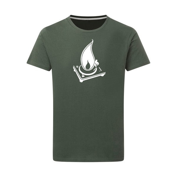 Fumeur de platines -Flex Blanc sur T-shirt SG  Thyme  2XL