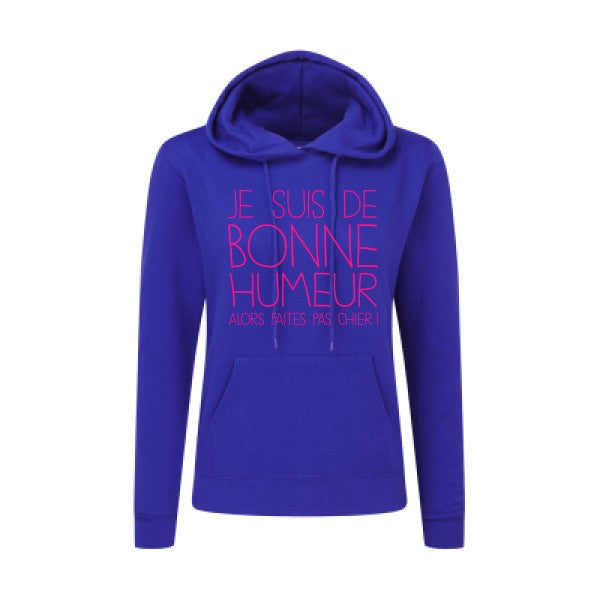 BONNE HUMEUR Rose Fluo |Sweat original à capuche Femme