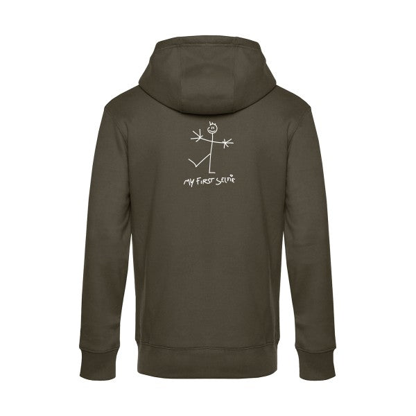 First-Selfie sweat shirt original Khaki flex Blanc impression Dos