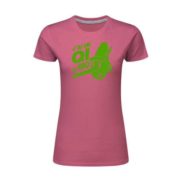 Quotient intellectuel Vert pomme |T shirt original femme|SG