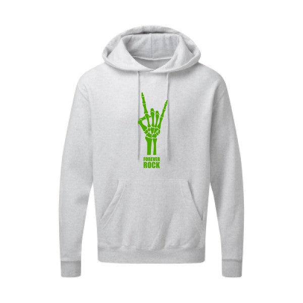 Forever Rock !!|Sweat capuche imprimé|Vert pomme