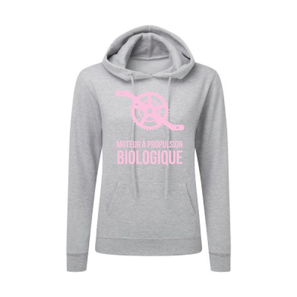 Cyclisme & écologie Rose |Sweat original à capuche Femme