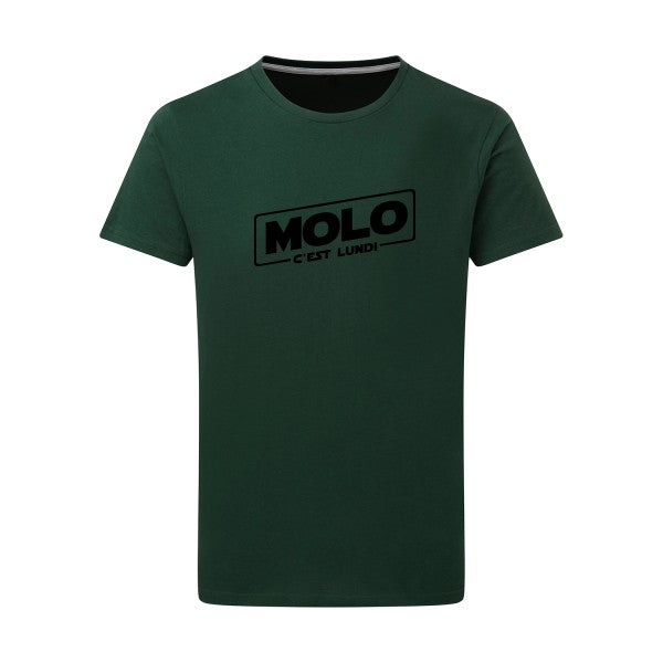 Molo c'est lundi noir -Flex noir sur T-shirt SG  Bottle Green  2XL