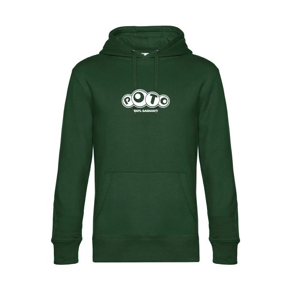Poto sweat shirt original Bottle Green flex Blanc impression Face