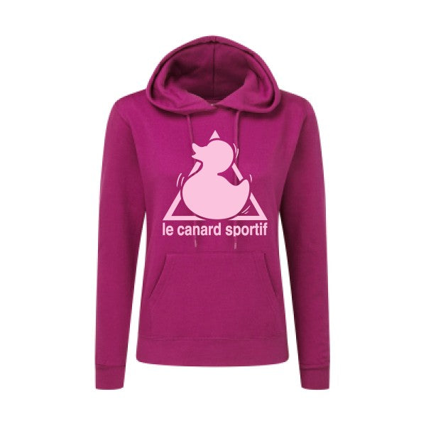 Canard Sportif Rose |Sweat original à capuche Femme