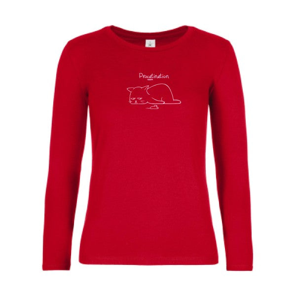 t-shirt lsl femme Procatination Red flex Rose