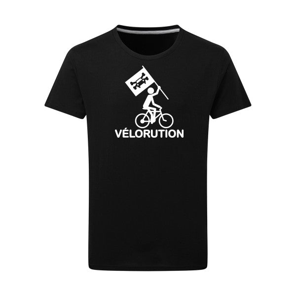 Vélorution - Flex Blanc Tshirt original Dark Black  4XL