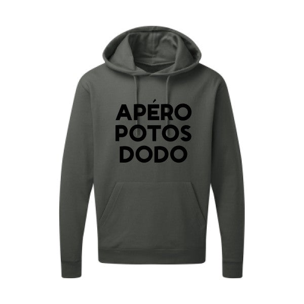 Apéro Potos Dodo  |Sweat  capuche humoristique noir 