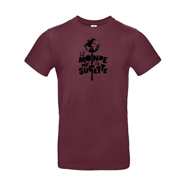 Le Monde part en Sucette Flex noir |E190 T-shirt|Burgundy||2XL