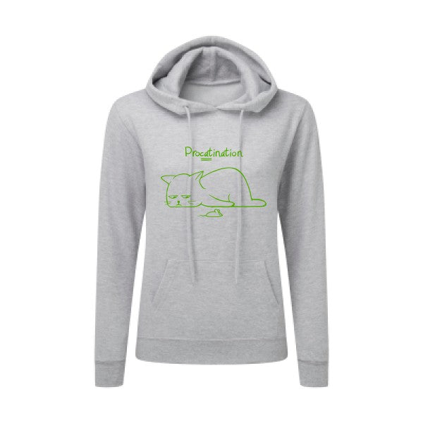 Procatination Vert pomme |Sweat original à capuche Femme